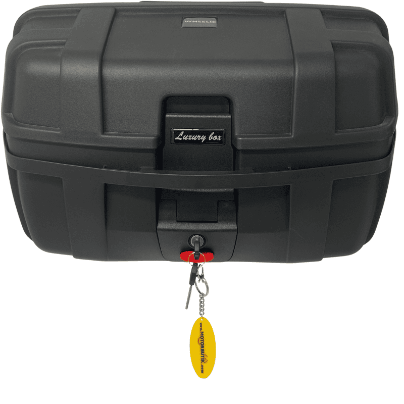 WHEELIE XT760-B 50 Litre Motosiklet Arka Çanta Siyah Su Geçirmez Tak Çıkart Özellikli ABS Top Case Üniversal