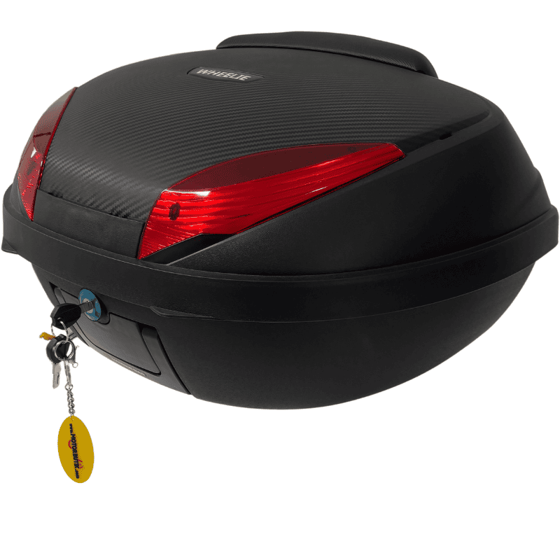 WHEELIE XT66-B 52 Litre Motosiklet Arka Çanta Siyah Su Geçirmez ABS Top Case Bagaj Üniversal