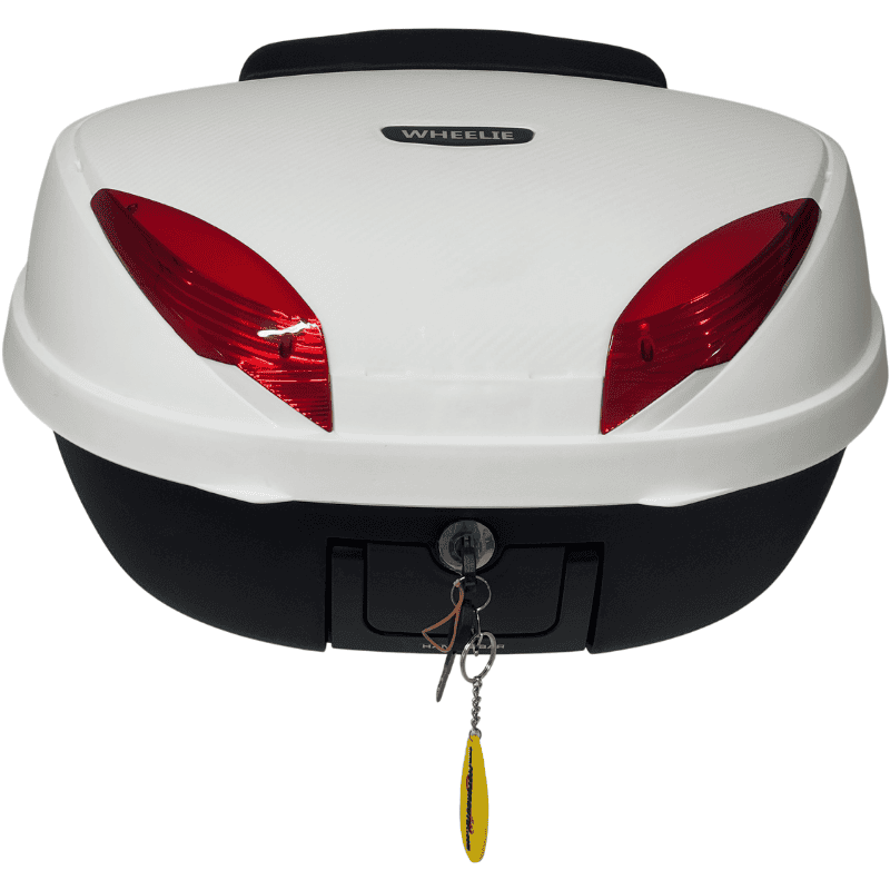 WHEELIE XT66-W 52 Litre Motosiklet Arka Çanta Beyaz Su Geçirmez ABS Top Case Bagaj Üniversal