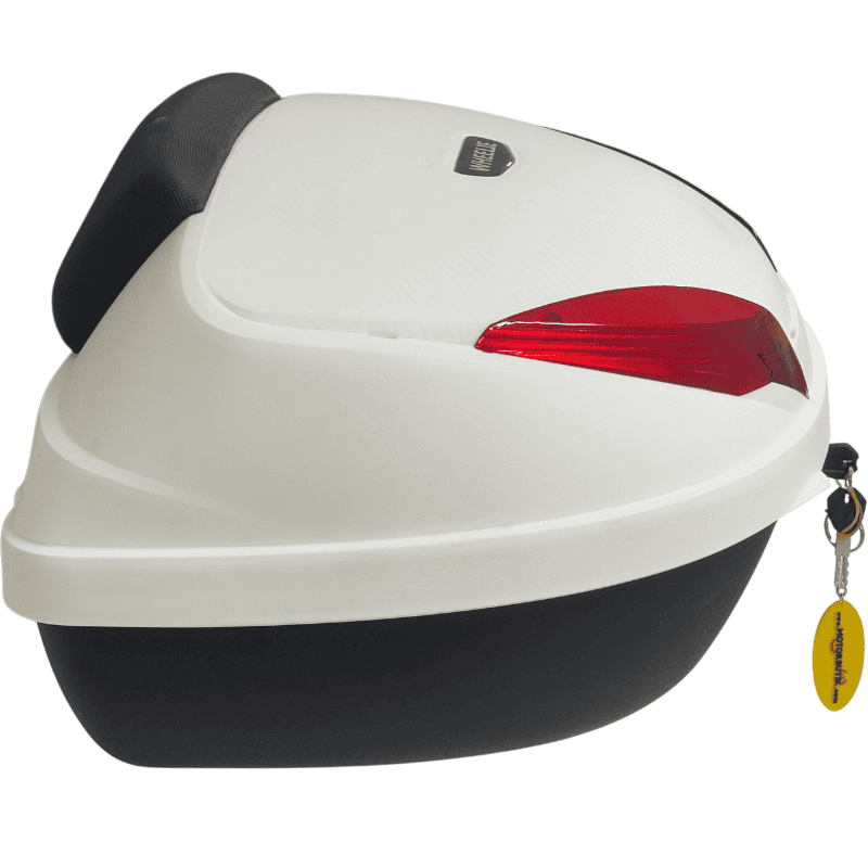 WHEELIE XT66-W 52 Litre Motosiklet Arka Çanta Beyaz Su Geçirmez ABS Top Case Bagaj Üniversal
