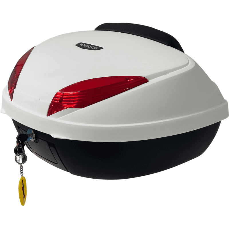 WHEELIE XT66-W 52 Litre Motosiklet Arka Çanta Beyaz Su Geçirmez ABS Top Case Bagaj Üniversal