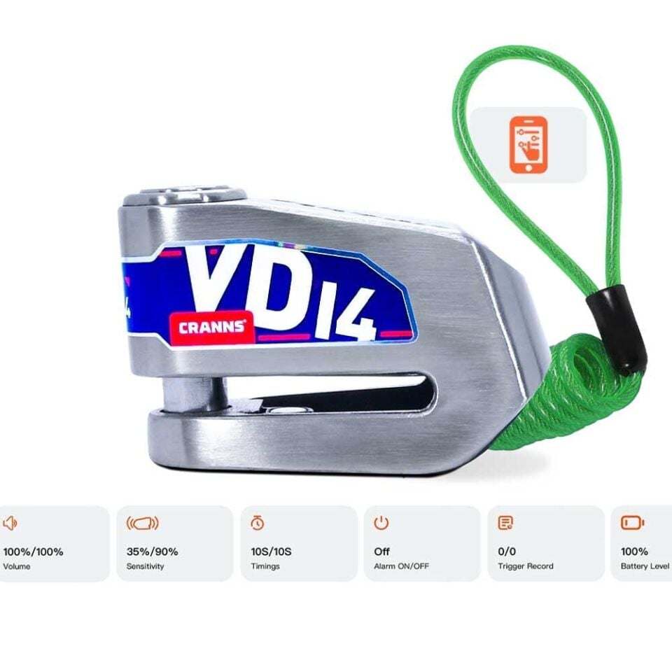 CRANNS VD14 Alarmlı Disk Kilidi 14mm