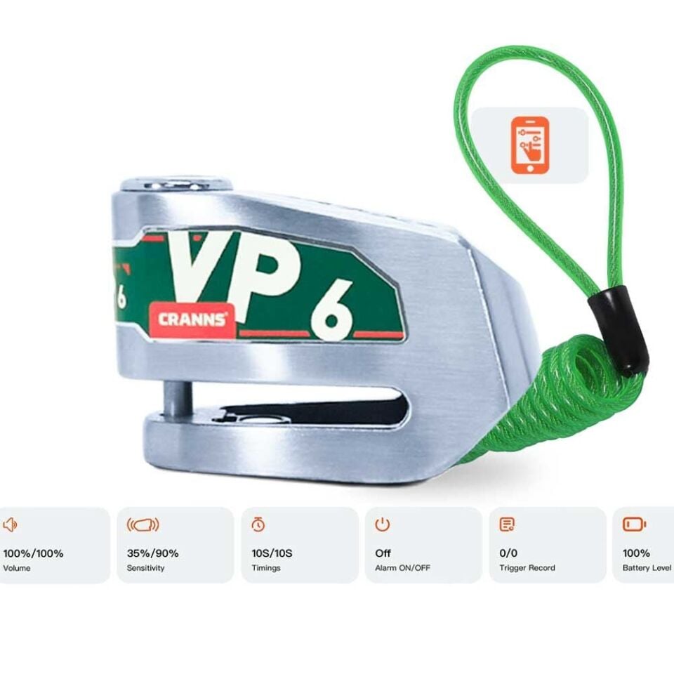 CRANNS VP6 Alarmlı Disk Kilidi 6mm