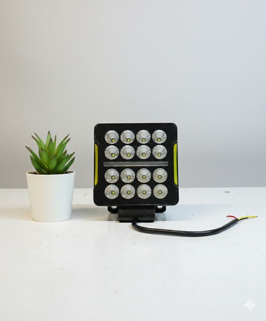 Offroad sis lambası 10,5 x 3,5 x 12cm kare beyaz-amber 35w 12-80v