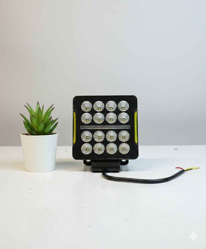 Offroad sis lambası 10,5 x 3,5 x 12cm kare beyaz-amber 35w 12-80v