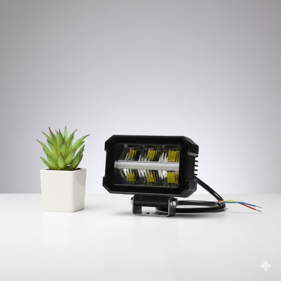 Offroad sis lambası 11,5 x 8 x 9cm beyaz-amber gündüz ledli 28w 12-80v