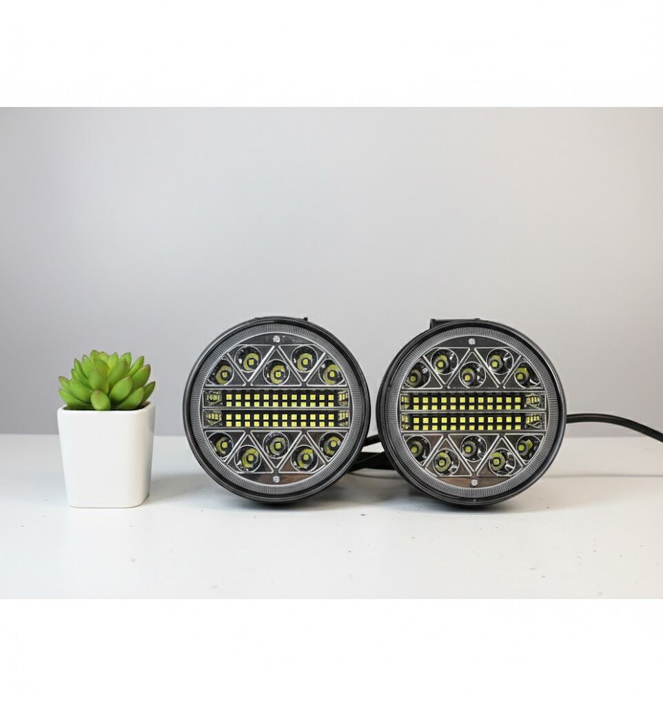 Sis lambası yuvarlak flaşlı 12-24v