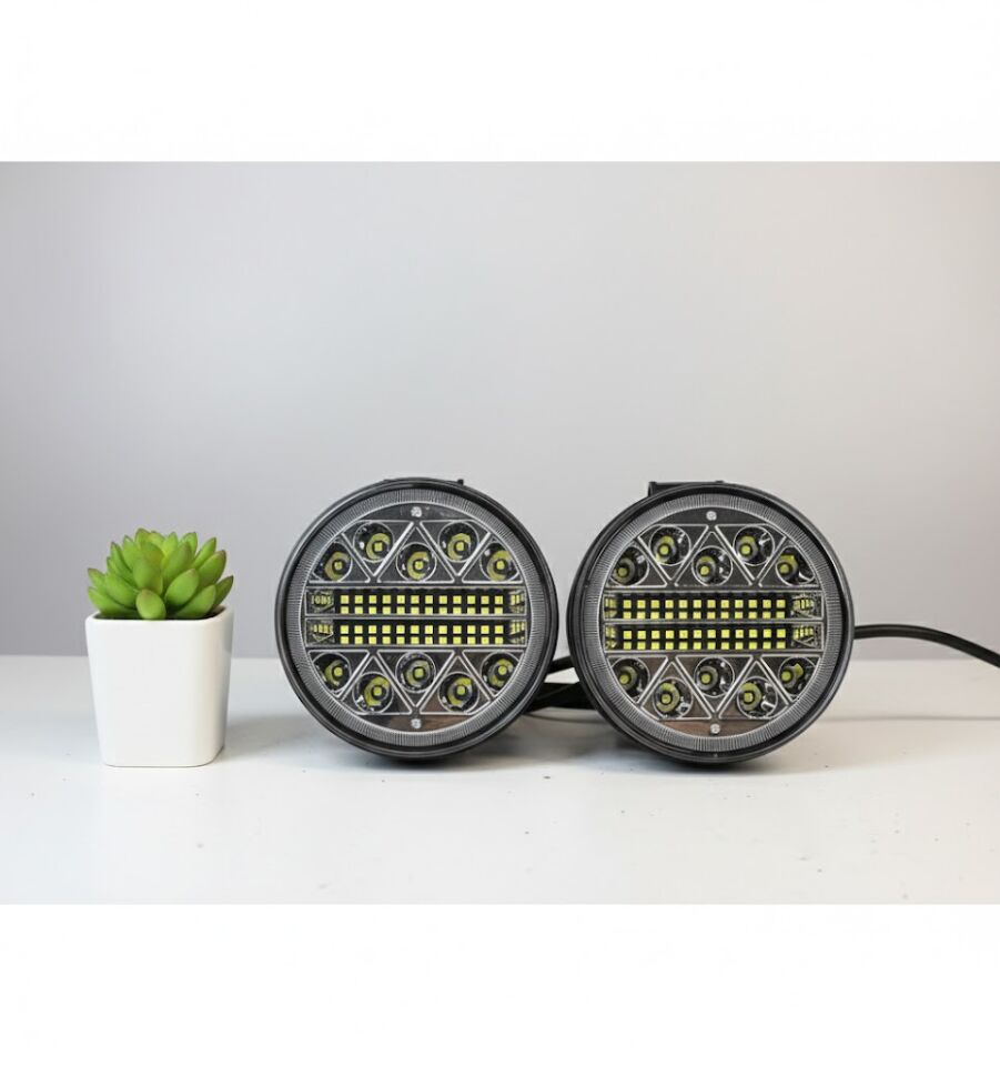 Sis lambası yuvarlak flaşlı 12-24v