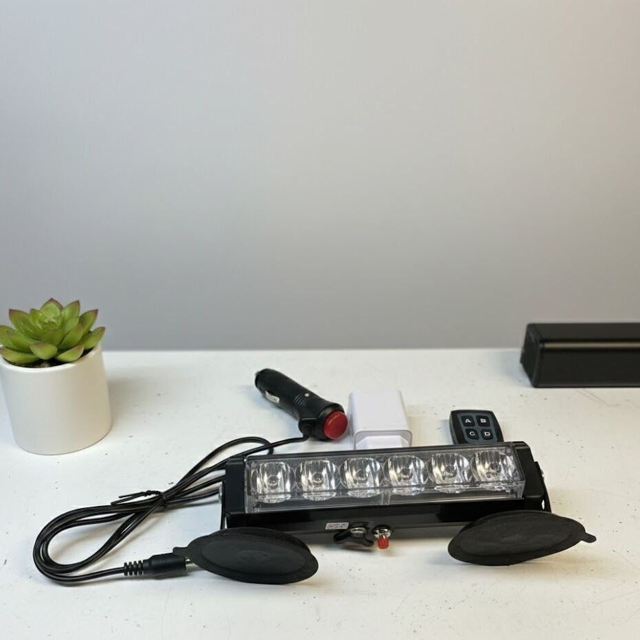 Tepe çakar lamba mıknatıslı vantuzlu 21 fonksiyonlu 15,5cm 6 ledli kırmızı-mavi