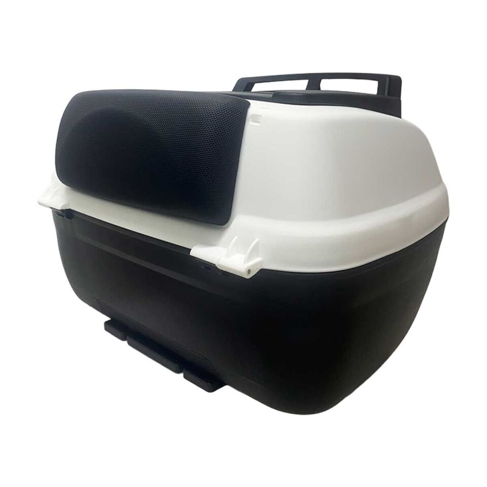 WHEELIE XT60-W 40 Litre Motosiklet Arka Çanta Beyaz Su Geçirmez ABS Top Case Bagaj Üniversal