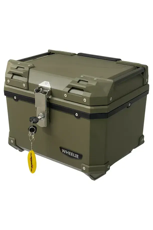 WHEELIE XT570P-AG 45 Litre Motosiklet Arka Çanta Haki Yeşil - Asker Yeşili Su Geçirmez ABS Bagaj Üniversal