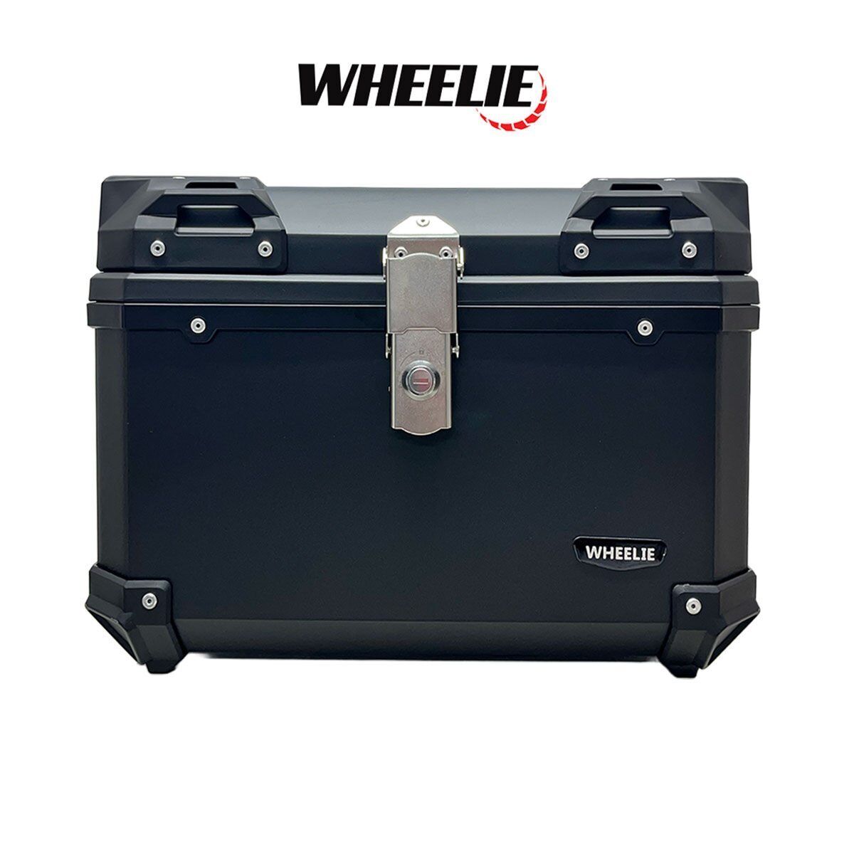 WHEELIE XT577-B 55 Litre Motosiklet Arka Çanta Siyah Su Geçirmez ABS Top Case Bagaj Üniversal