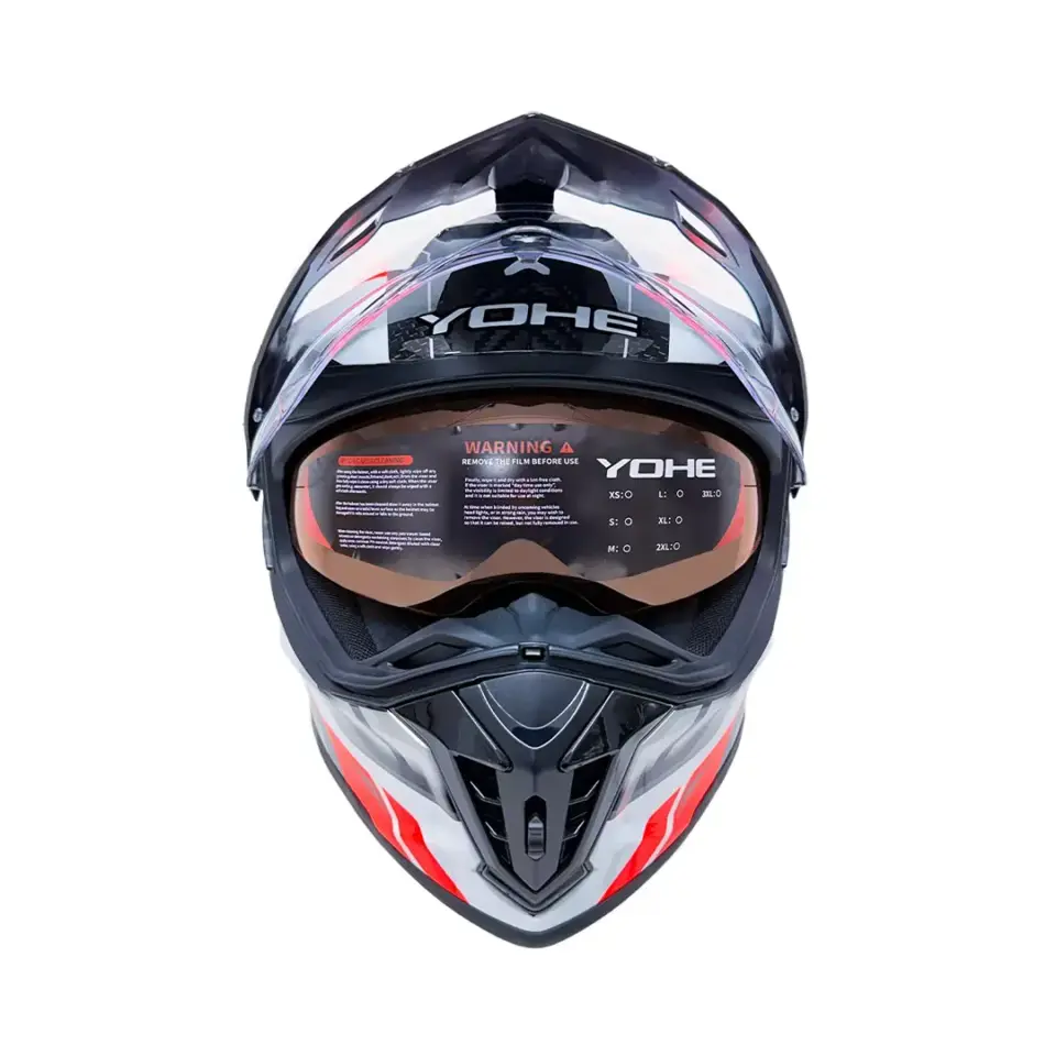 YOHE FG601 Kask Karbon Full Face Motosiklet Parlak Neon Kırmızı Siyah Çift Vizör UV Bluetooth Yuvalı ECE 22.06 MIPS