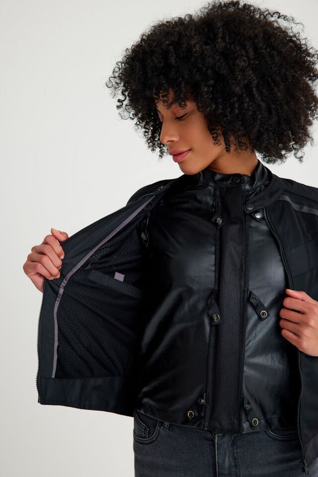 Tokyo Siyah 3 Mevsim Kadın Motosiklet Montu