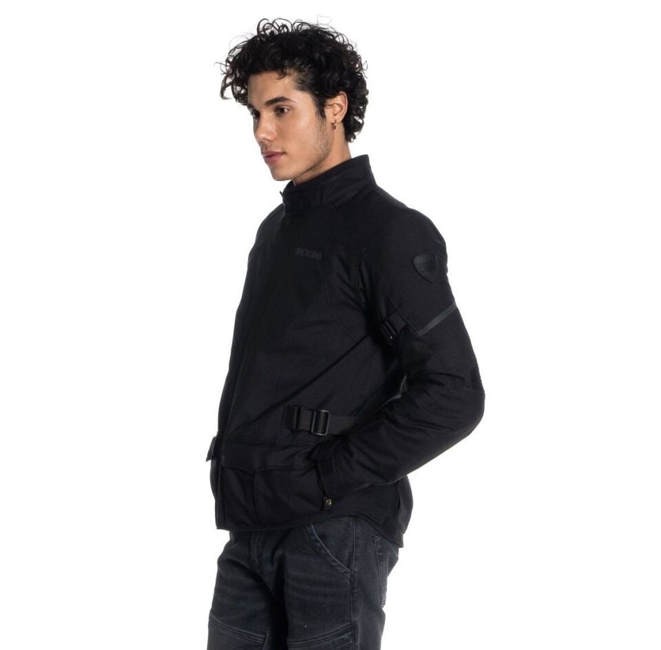 Scudo Vivaldi 4 Mevsim Motosiklet Montu - Siyah/Siyah