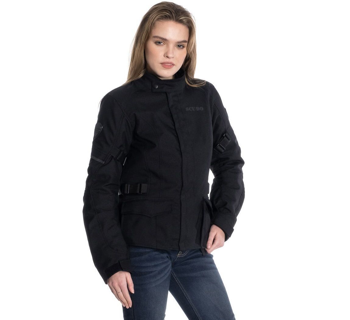 Vivaldi 4 Mevsim Kadın Motosiklet Montu - Siyah/Siyah