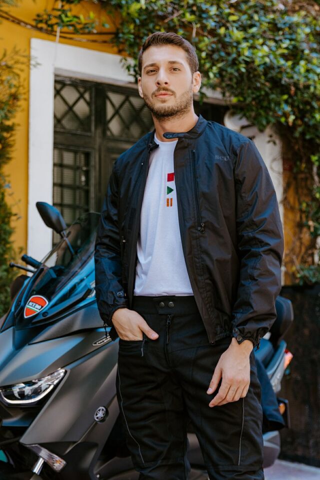 Madrid 3 Mevsim Erkek Motosıklet Montu - Siyah Kırmızı