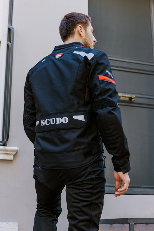 Madrid 3 Mevsim Erkek Motosiklet Montu - Siyah Kırmızı