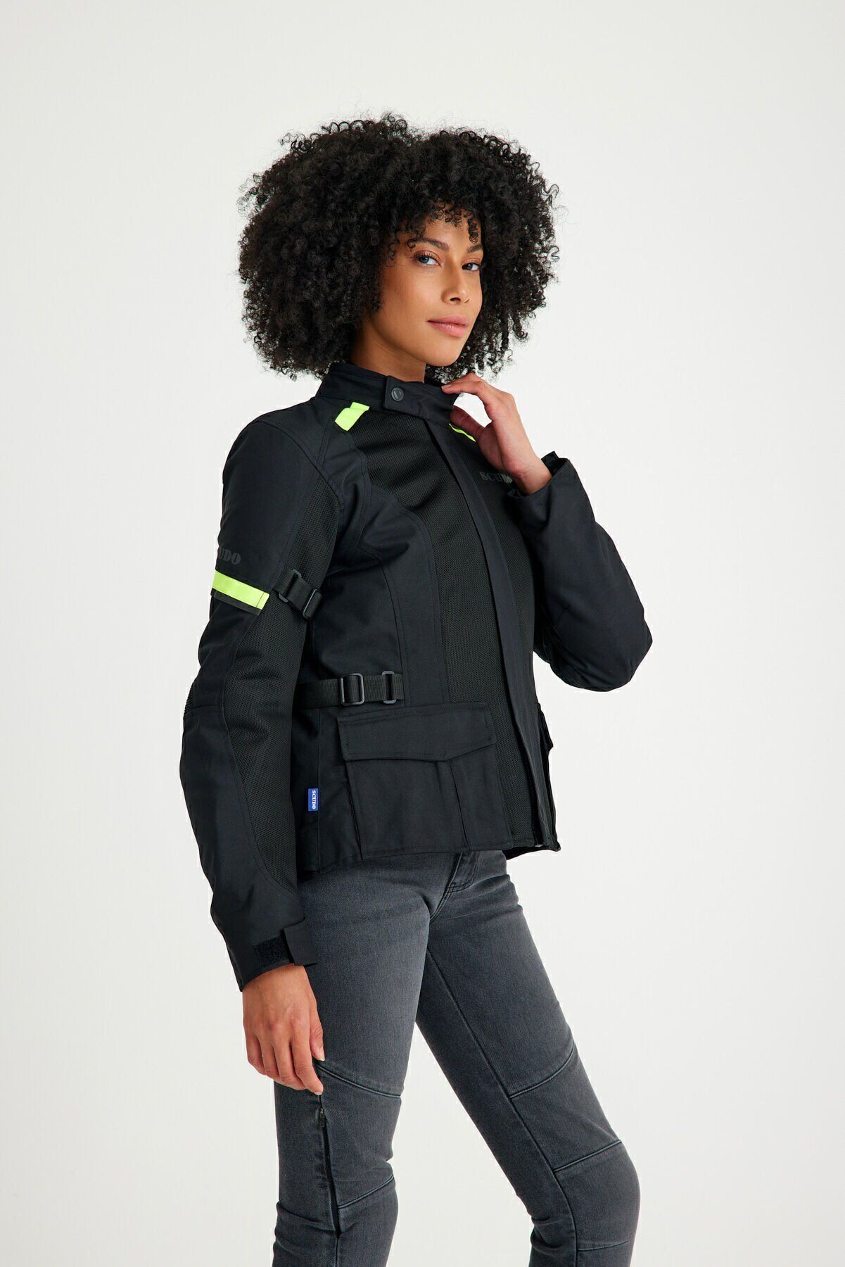 Vivaldi 4 Mevsim Kadın Motosiklet Montu - Siyah/Sarı