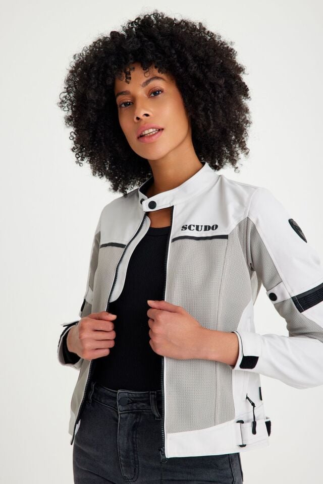 Scudo Paris Gri Yazlık Fileli Kadın Motosiklet Montu