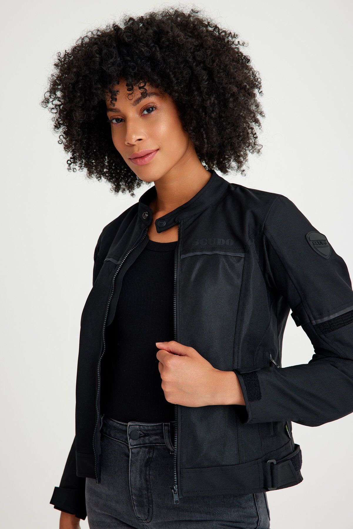 Paris Siyah Yazlık Fileli Kadın Motosiklet Montu