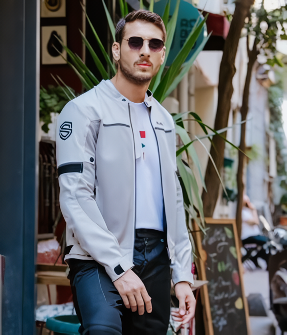 Milano Gri Yazlık Fileli Erkek Motosiklet Montu