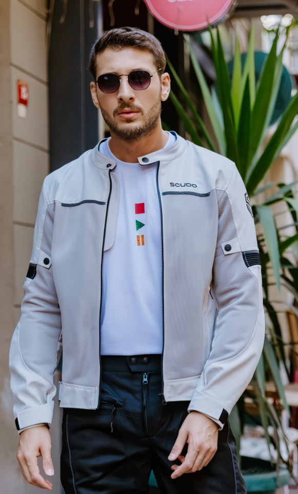 Milano Gri Yazlık Fileli Erkek Motosiklet Montu