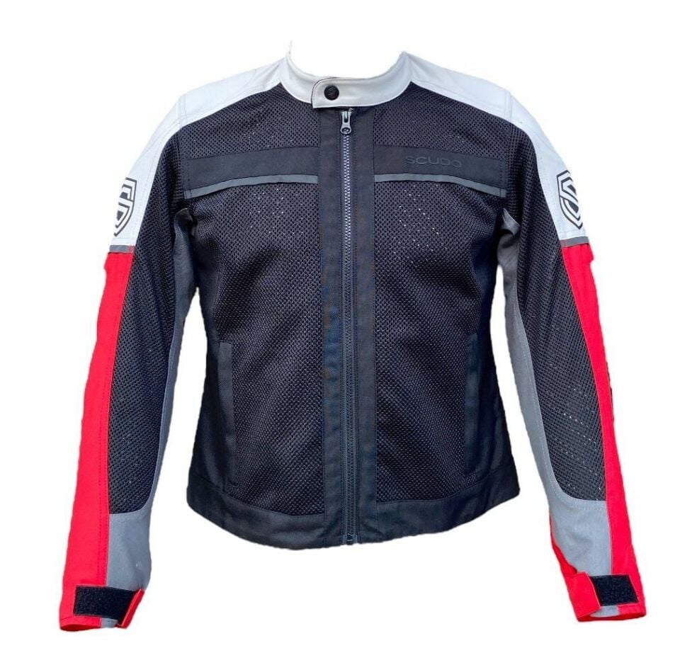 Scudo Lima Yazlık Fileli Kadın Motosiklet Montu - Kırmızı