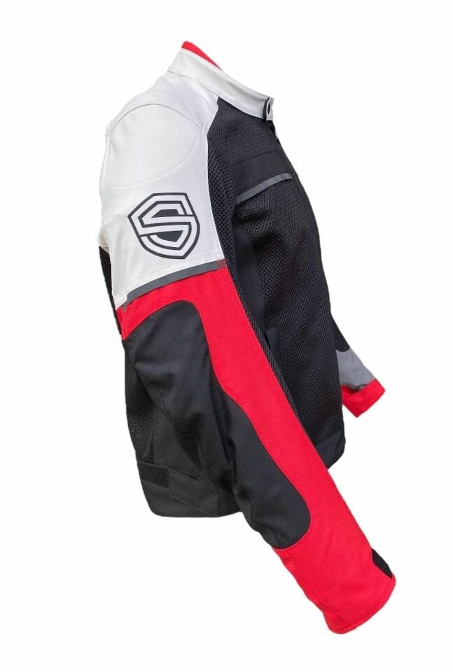 Lima Yazlık Fileli Kadın Motosiklet Montu - Kırmızı