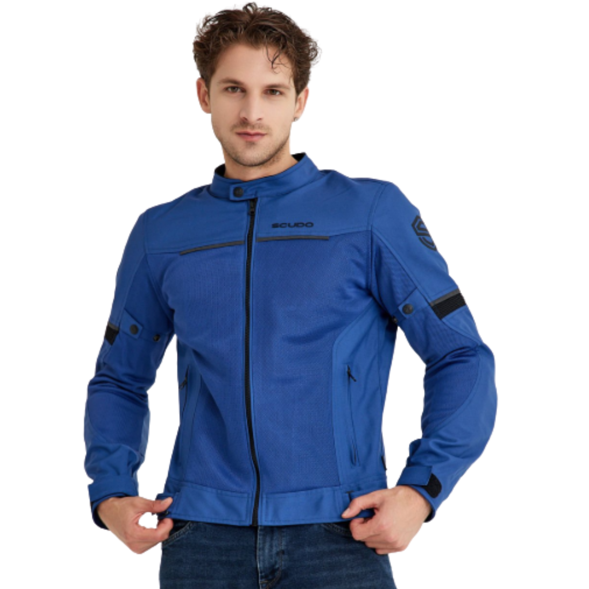 Milano Mavi Yazlık Fileli Erkek Motosiklet Montu