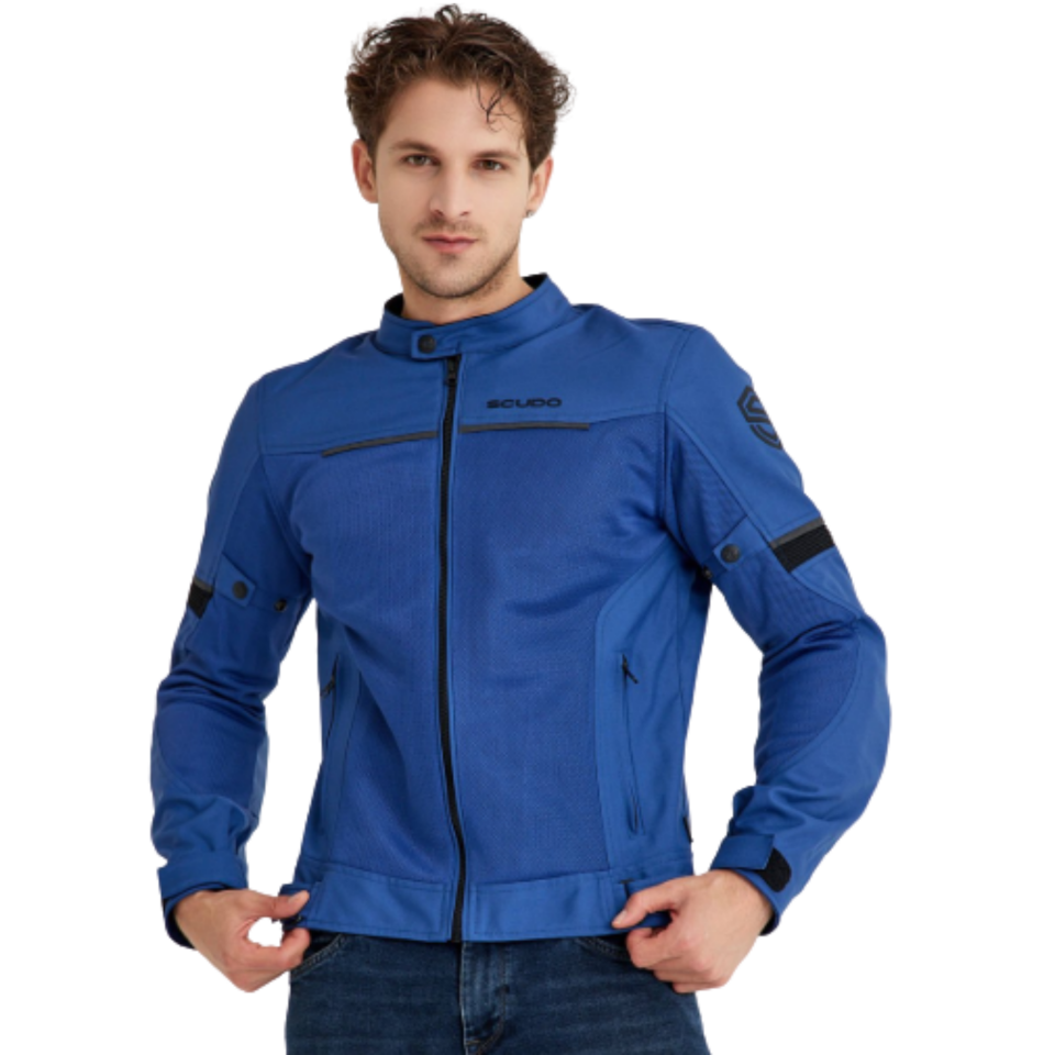 Milano Mavi Yazlık Fileli Erkek Motosiklet Montu