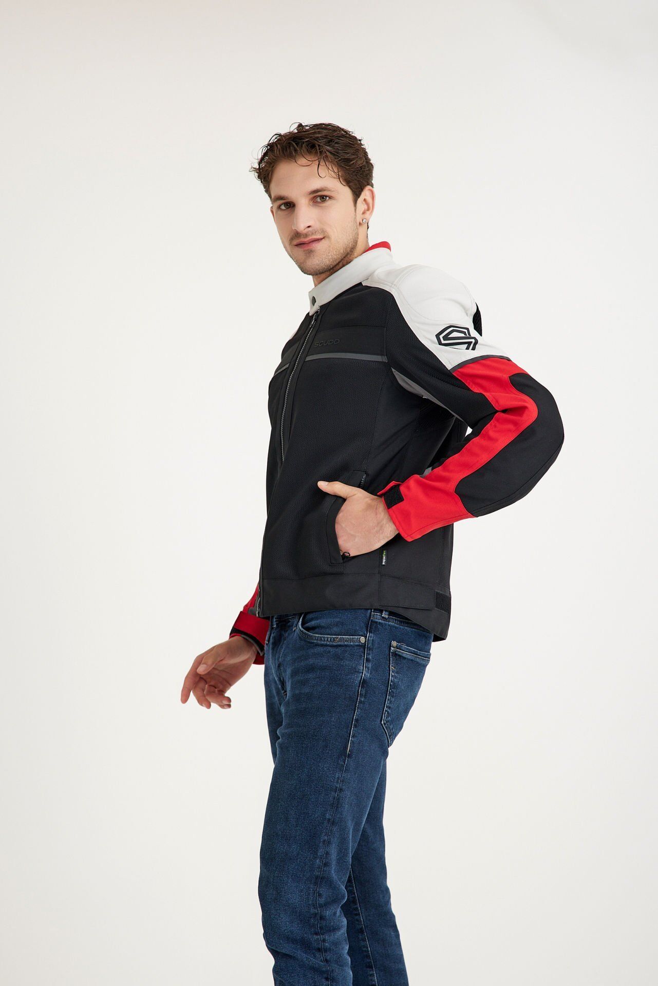 Santiago Kırmızı Yazlık Fileli Erkek Motosiklet Montu