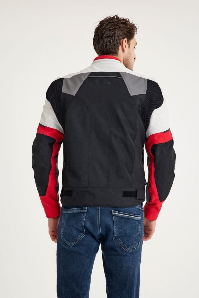 Santiago Kırmızı Yazlık Fileli Erkek Motosiklet Montu