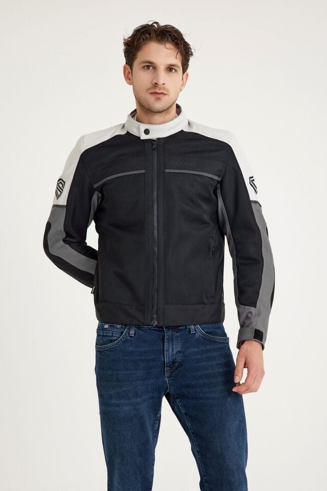 Scudo Santiago Antrasit Yazlık Fileli Erkek Motosiklet Montu