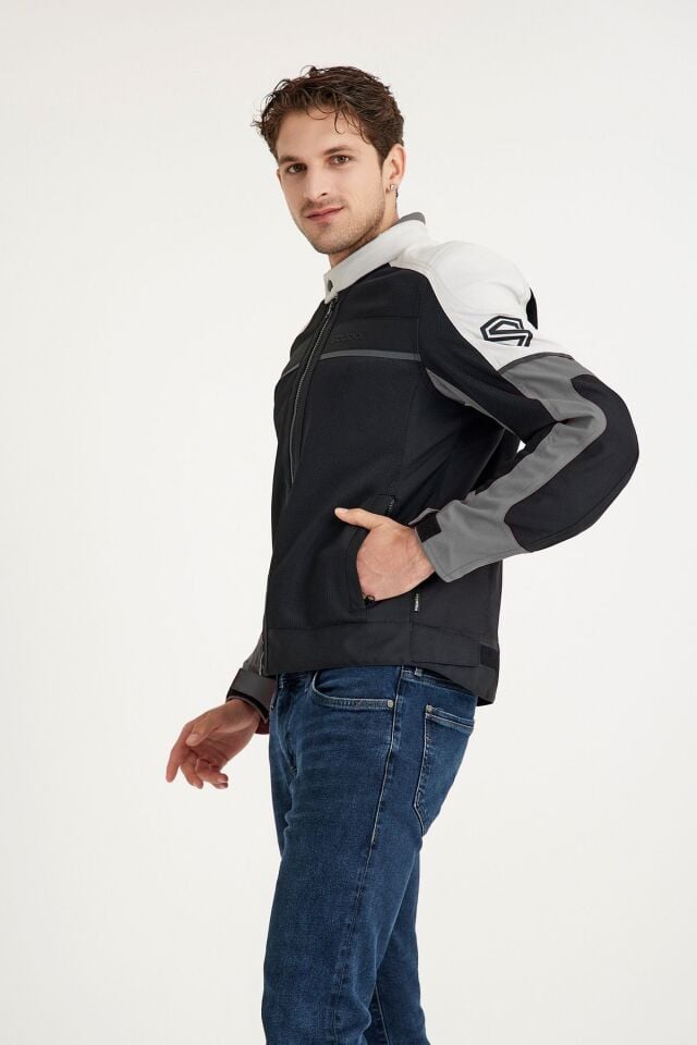 Santiago Antrasit Yazlık Fileli Erkek Motosiklet Montu