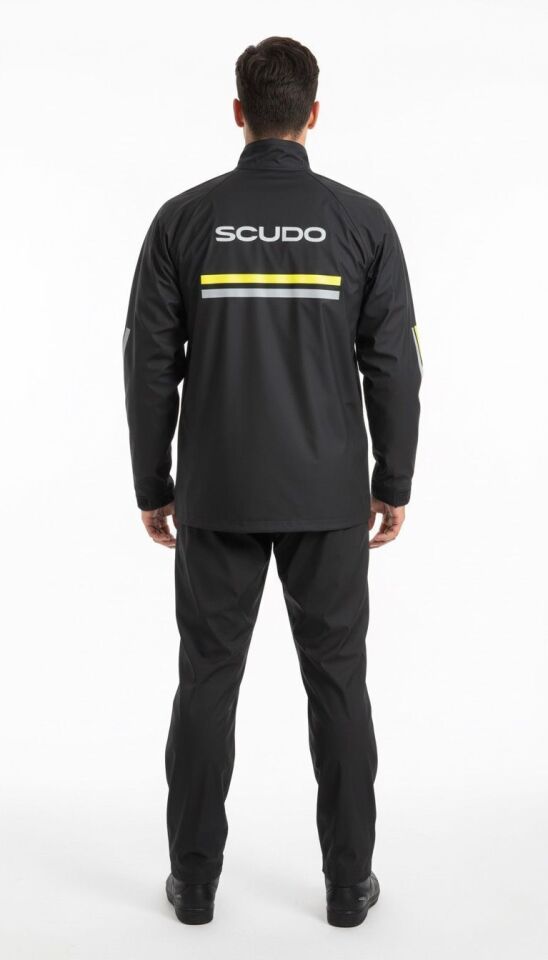 Scudo Londra Siyah Alt Üst Takım Motosiklet Yağmurluğu
