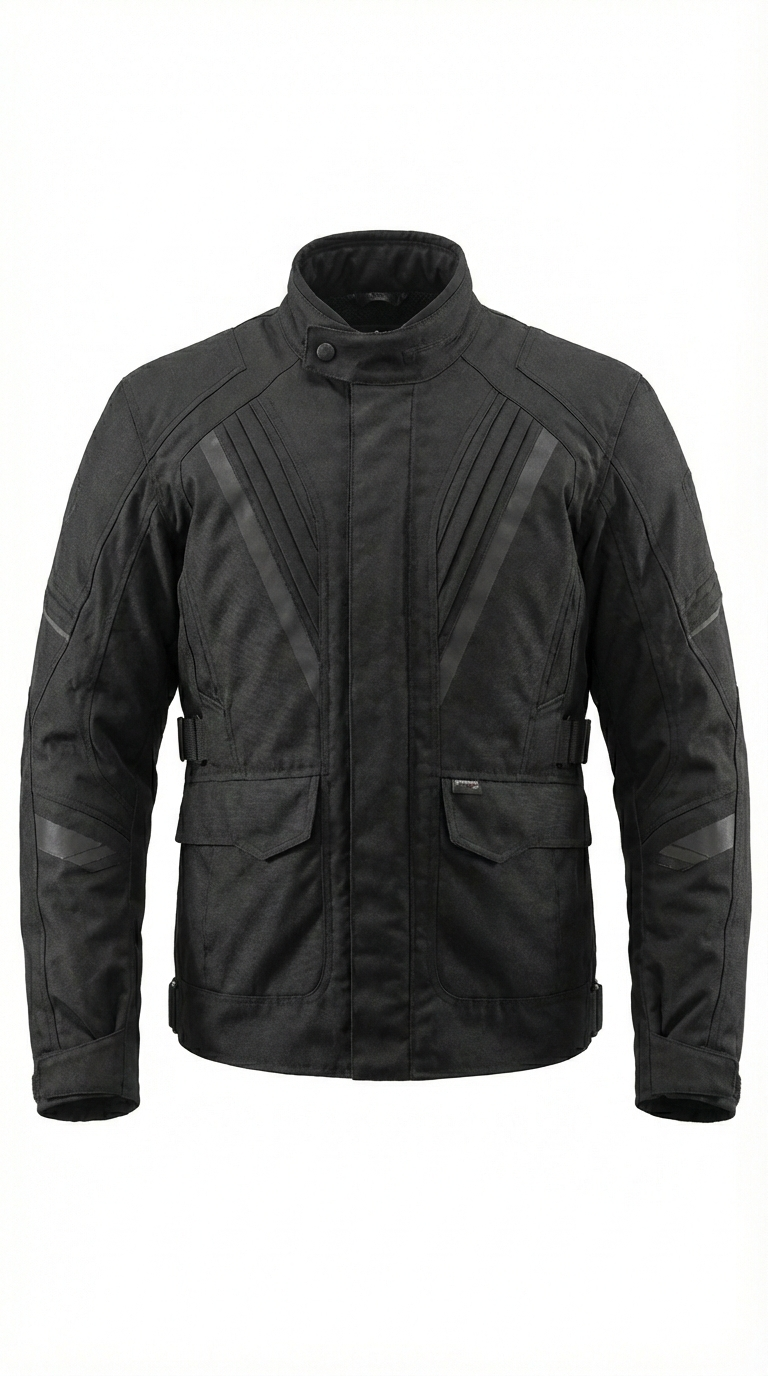 Alaska Cordura Siyah Kışlık Erkek Motosiklet Montu