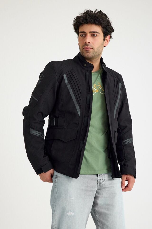 Scudo Alaska Cordura Siyah Kışlık Erkek Motosiklet Montu