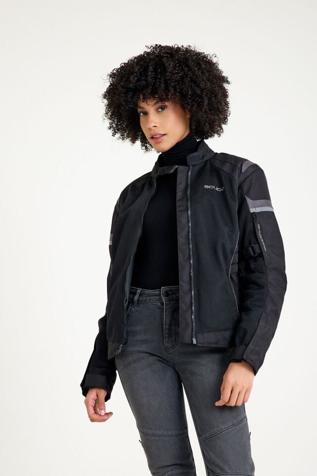 Lisbon 4 Mevsim Kadın Montu Siyah/Gri