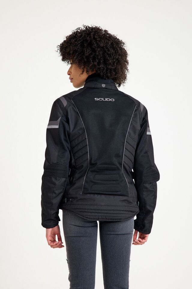 Lisbon 4 Mevsim Kadın Montu Siyah/Gri