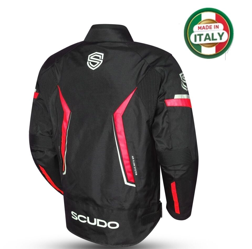 Scudo Roma 4 Mevsim Erkek Motosiklet Montu Siyah/Kırmızı