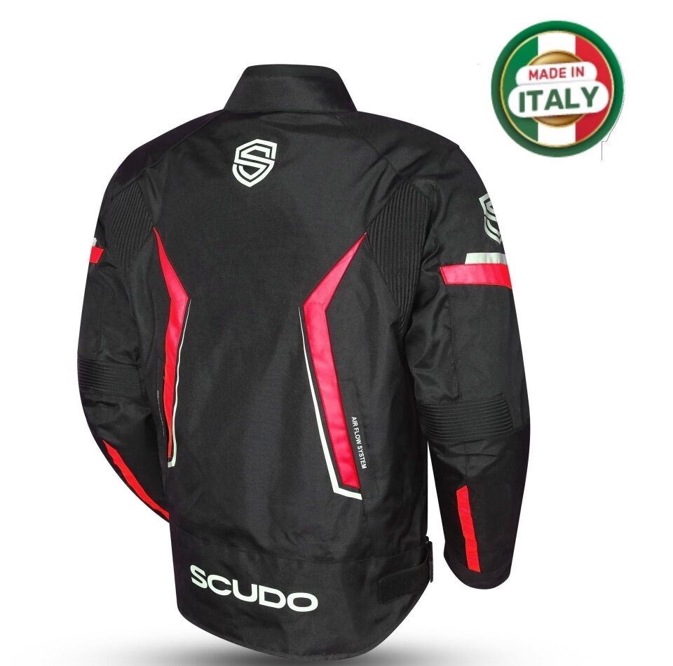 Roma 4 Mevsim Erkek Motosiklet Montu Siyah/Kırmızı