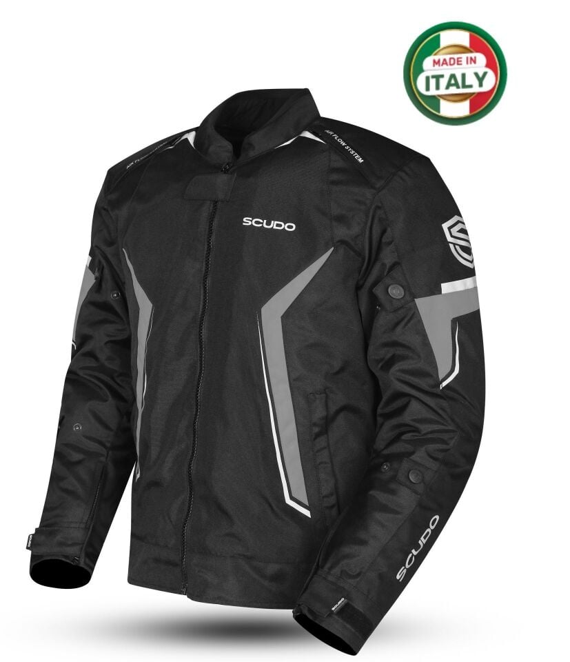 Scudo Roma 4 Mevsim Erkek Motosiklet Montu Siyah/Gri