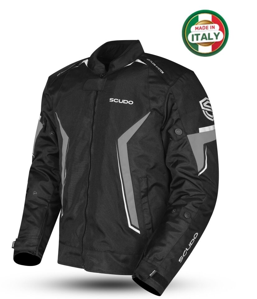 Roma 4 Mevsim Erkek Motosiklet Montu Siyah/Gri