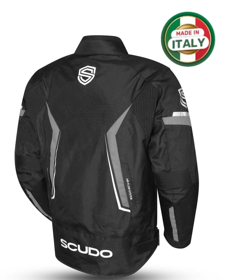 Scudo Roma 4 Mevsim Erkek Motosiklet Montu Siyah/Gri