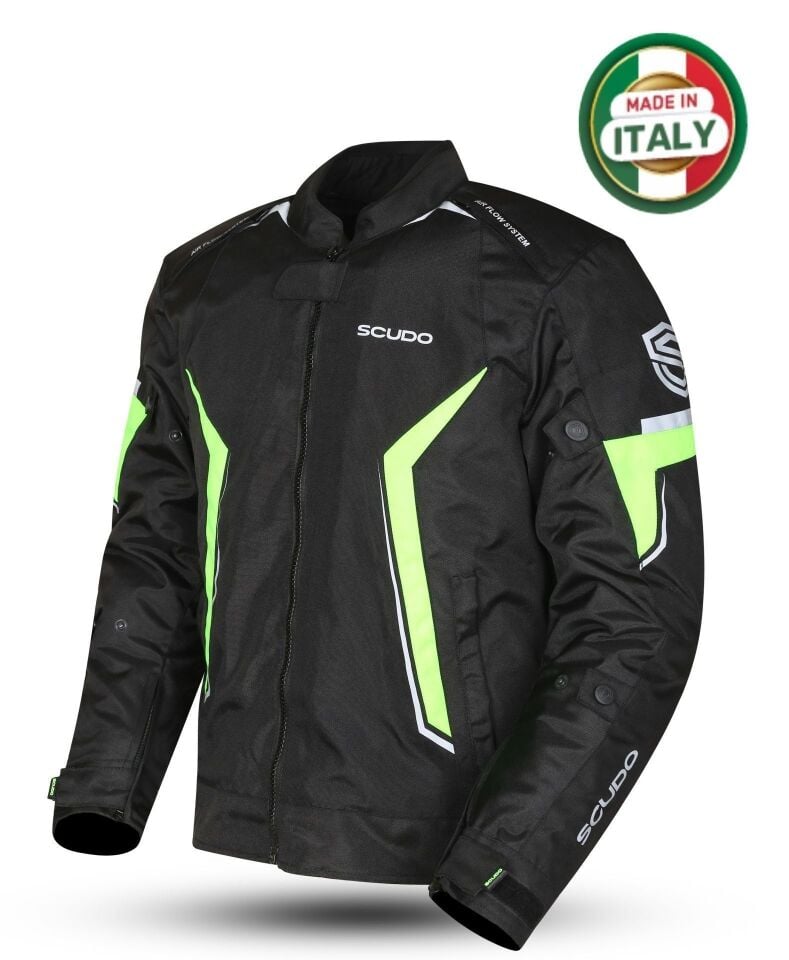 Scudo Roma 4 Mevsim Erkek Motosiklet Montu Siyah/Sarı