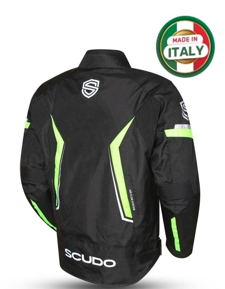 Scudo Roma 4 Mevsim Erkek Motosiklet Montu Siyah/Sarı