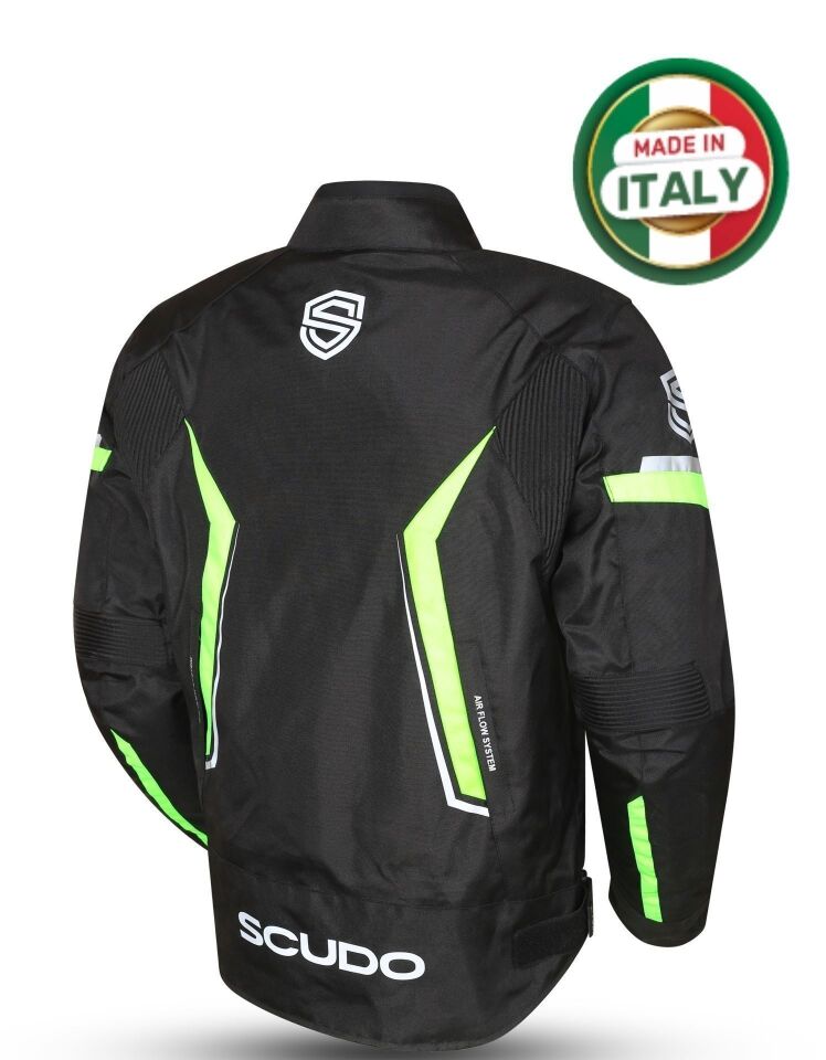 Roma 4 Mevsim Erkek Motosiklet Montu Siyah/Sarı