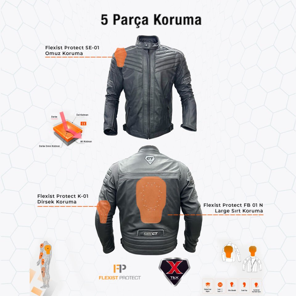 2002001 Buffalo 4 Mevsim Touring/Adventure DERİ Motosiklet Montu