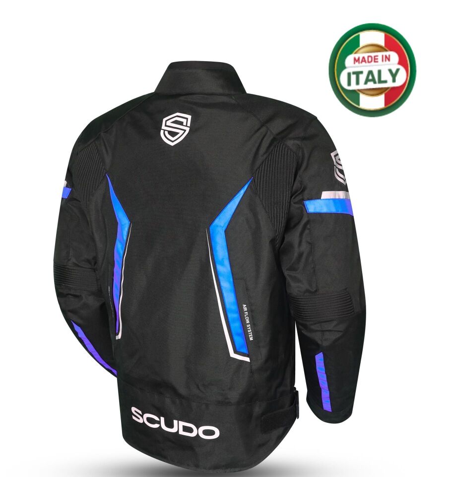 Roma 4 Mevsim Erkek Motosiklet Montu Siyah/Mavi